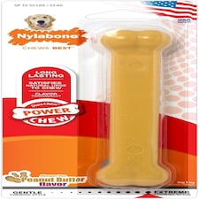 Nylabone Dura Chew Extreme Tough Dog Chew Toy Bone, Allergen Free Peanut Butter Flavour, L, for Dogs Up to 23 kg