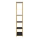image 3 of Seaford Tall Gold Metal Bookcase with 5 Black Shelves