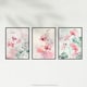 image 5 of Set of 3 Light Watercolour Geranium Flowers Living Room 12X16 Inch Wall Art Prints Pack