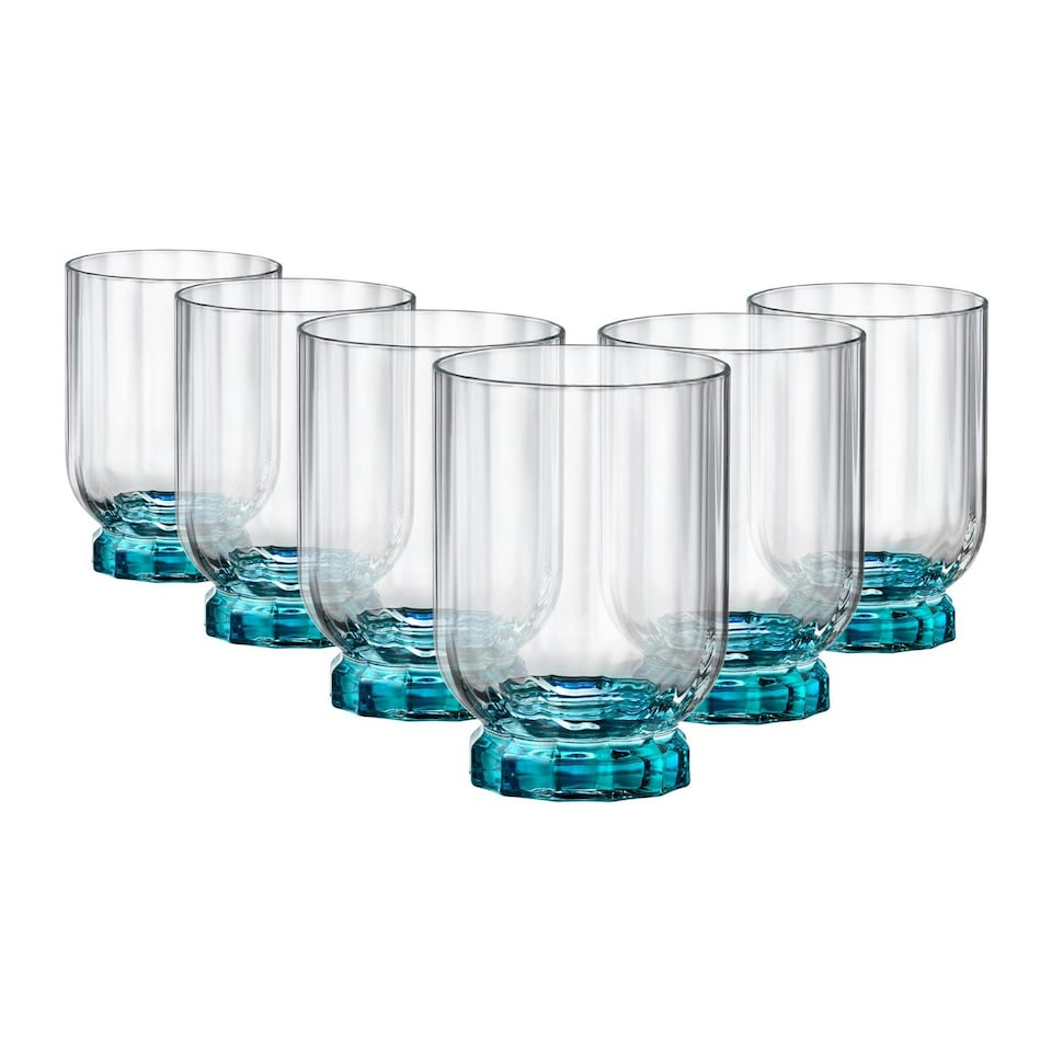 image 1 of Bormioli Rocco Florian Whisky Glasses - 300ml - Blue - Pack of 6 Blue