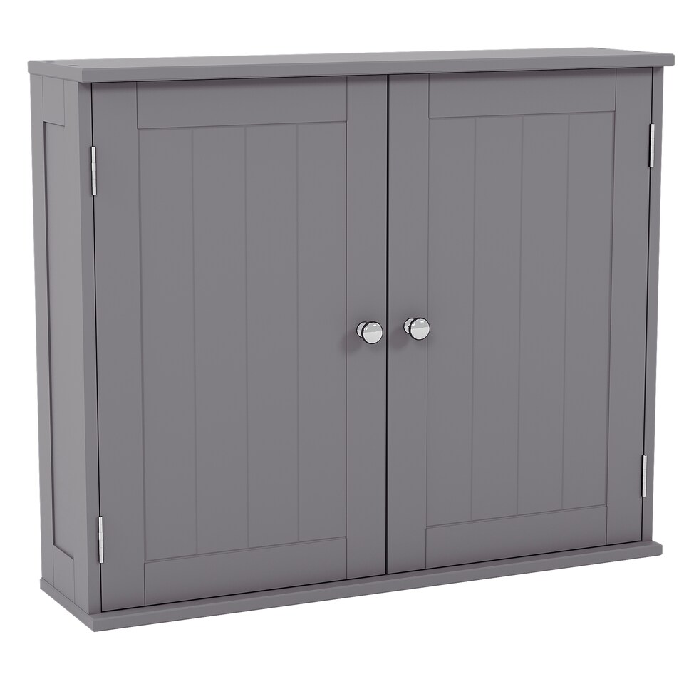 image 1 of Bath Vida Priano 2 Door Wall Mounted Bathroom Cabinet, Grey