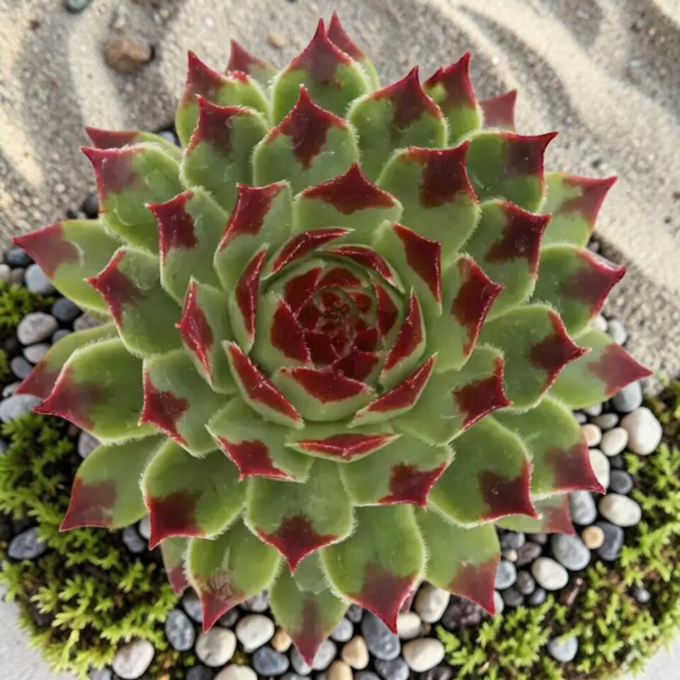 image 1 of Carbeth Plants 2 x Sempervivum Chick Charms Mint Marvel in 12cm Pot - Hardy Succulent Outdoor Plant