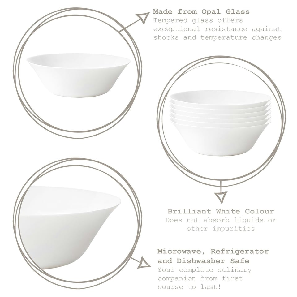 image 1 of Bormioli Rocco White Moon Glass Serving Bowl - 27cm White