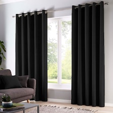 Fusion Sorbonne Eyelet Curtains Black