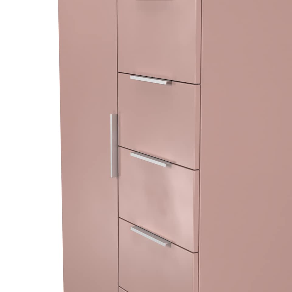 image 1 of Dover 5 Drawer 1 Door Childrens Wardrobe in Kobe Pink (Ready Assembled) | Pink | Kobe Pink