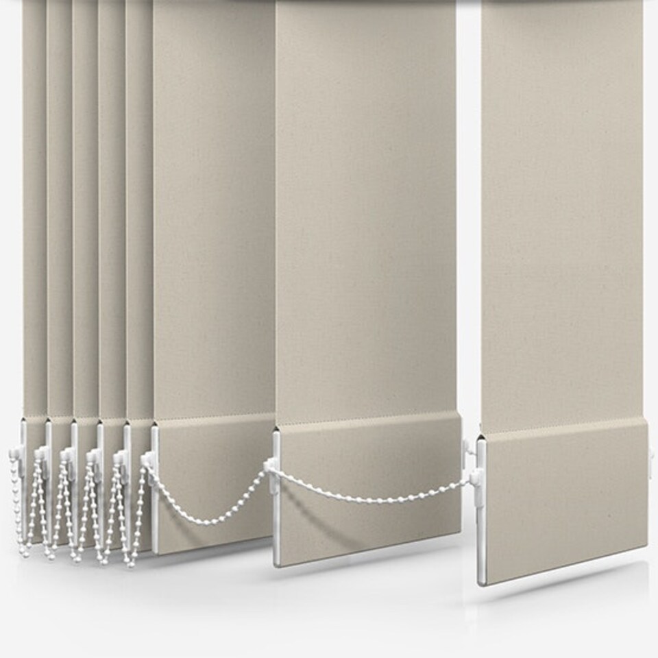 image 1 of 120cm Cream Dimout Vertical Blind 89mm Slats 140cm Drop | Cream | Cream