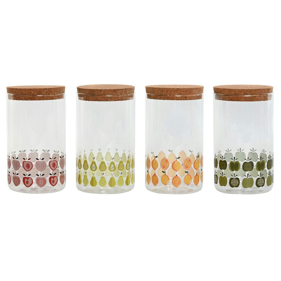 image 1 of Tin Home ESPRIT Yellow Green Natural Cork Silicone Borosilicate Glass Shabby Chic 1 L (4 Units) N/A