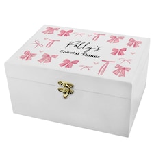 Personalised Bow Storage Box White | One Size