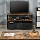 image 6 of HOMCOM TV Cabinet, TV Console Unit with 2 Foldable Linen Drawers Rustic Brown