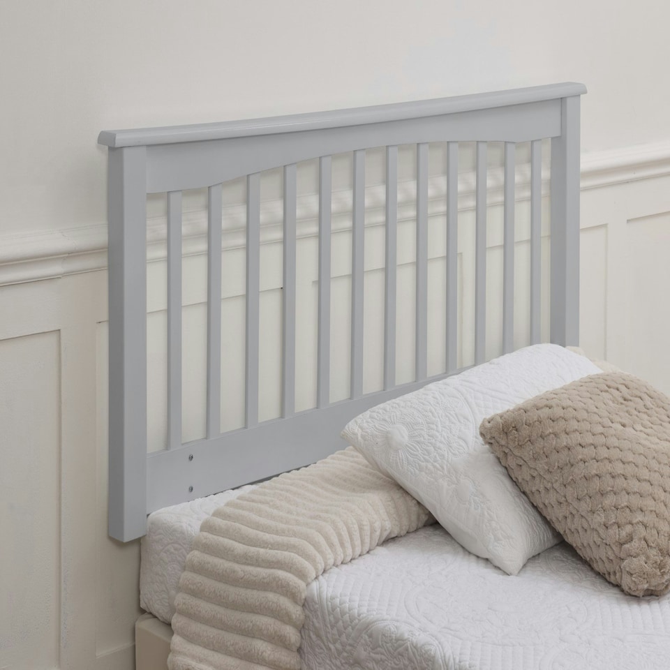5ft King Size Grey wood finish solid,chunky headboard bed head end board Grey | 5ft King Size