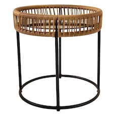 Charles Bentley Zanzibar Coffee Table Natural Side Rattan Side Table Brown