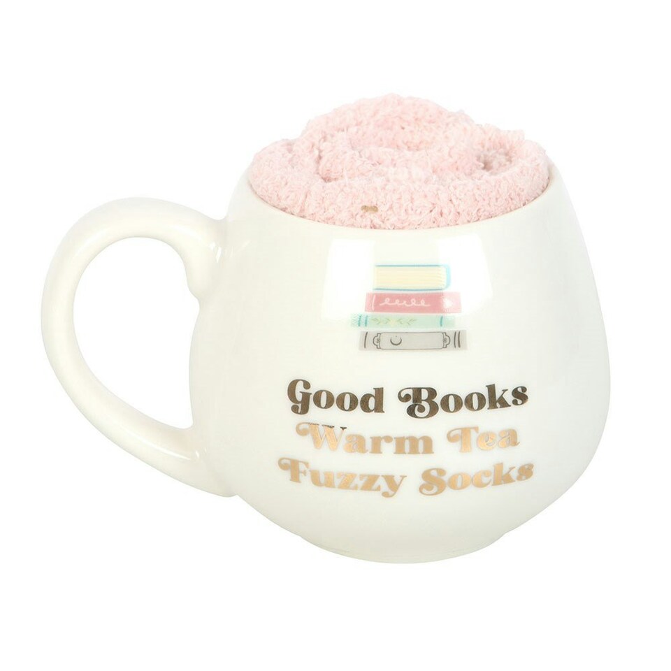 image 1 of Good Books Mug and Sock Set White