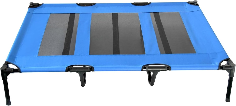 image 1 of Actiaspet Elevated Dog Bed Oxford Mesh Pet Cot Indoor or Outdoor (Blue, Extra Large)