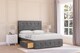 image 2 of Sloomy Cambridge Steel Plush Divan Bed Base No Drawers With 26 Inch Strutted Headboard & 12 Inch Matching Footboard | Grey | Steel | Double | 1