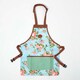 image 1 of Homescapes Blue and Pink Gardening Apron with Floral Rose Design