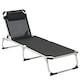 image 1 of Outsunny Folding Outdoor Reclining Sun Lounger Chair Aluminium Frame Black