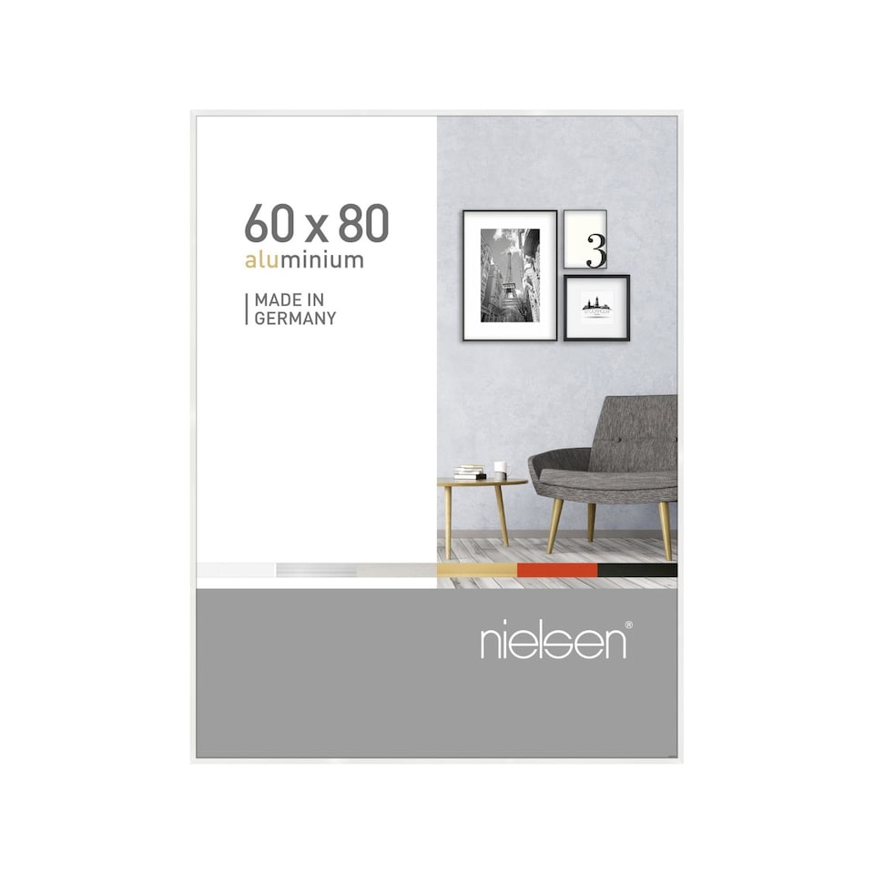 image 1 of Nielsen Pixel Aluminium Picture Frame - Real Glass - Glossy White - 60cm x 80cm