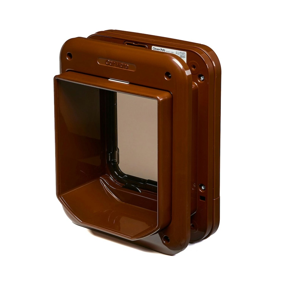 image 1 of Cat Mate Microchip Cat Flap Door with 4 Way Lock – Brown (360B)