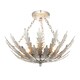 image 1 of Delphine Decorative Silver Layered Leaf Semi Flush Ceiling Light