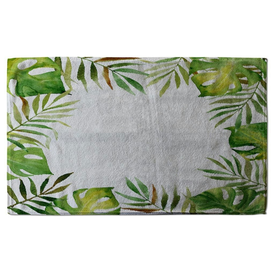image 1 of Border of Botanical Leaves (Kitchen Towel)