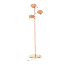 Interiors by Premier Copper Finish Floor Standing Lamp With Three Lights Gold