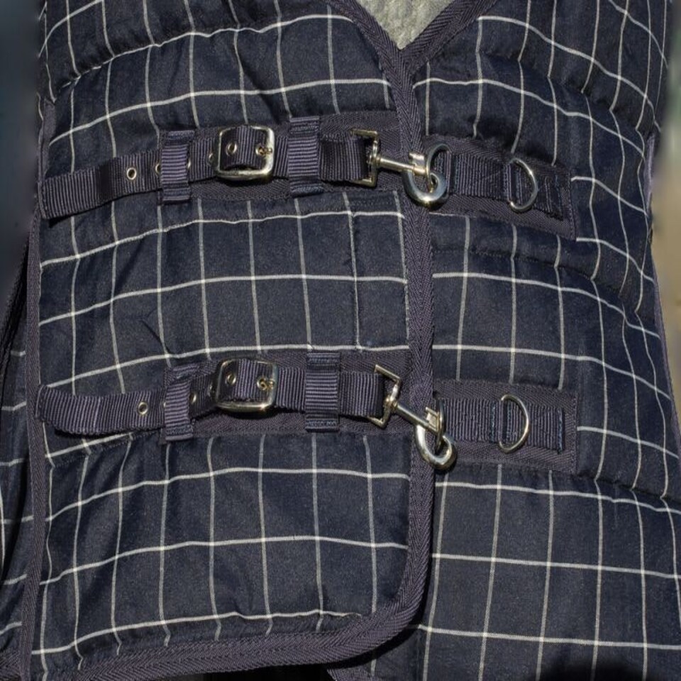 image 1 of Rhinegold Dakota Quilt White | Colour: Navy/White Check
Size: 6ft 0