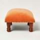 image 1 of Homescapes Mable Burnt Orange Velvet Square Footstool