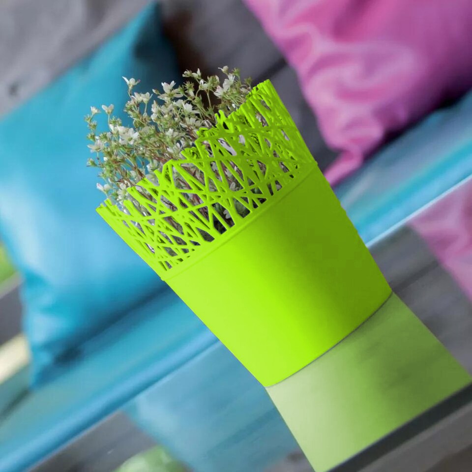 image 1 of Mini Plastic Flower Planter Pots - 128x113x113 cm | Green | Green & Set of 2 | 2
