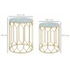 image 7 of Outsunny Nesting Tables Set of 2, Marble Effect Side Tables Multi | Multicoloured