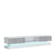 image 1 of TV Unit 180cm Grey Gloss Fronts White Matt Body with LED Platform White | Grey