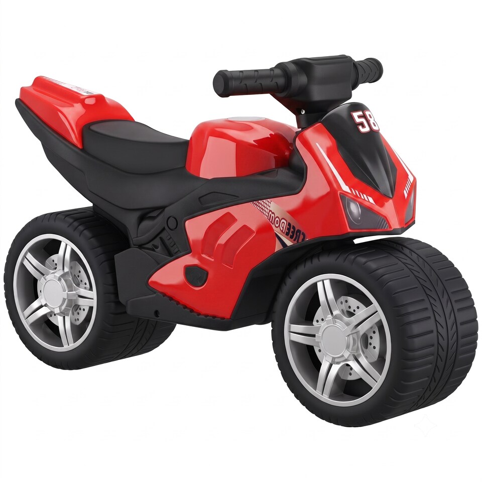 image 1 of AIYAPLAY Balance Bike for 18-36 Months with Music Extra-Wide Wheels Red