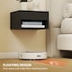 image 4 of HOMCOM Floating Nightstands Set of 2, Bedside Table w/ Drawer and Open Shelf