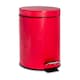 image 1 of Harbour Housewares Bathroom Pedal Bin - 3L - Red - Round Stainless Steel Slim Rubbish Dustbin Lid and Inner Liner Bucket