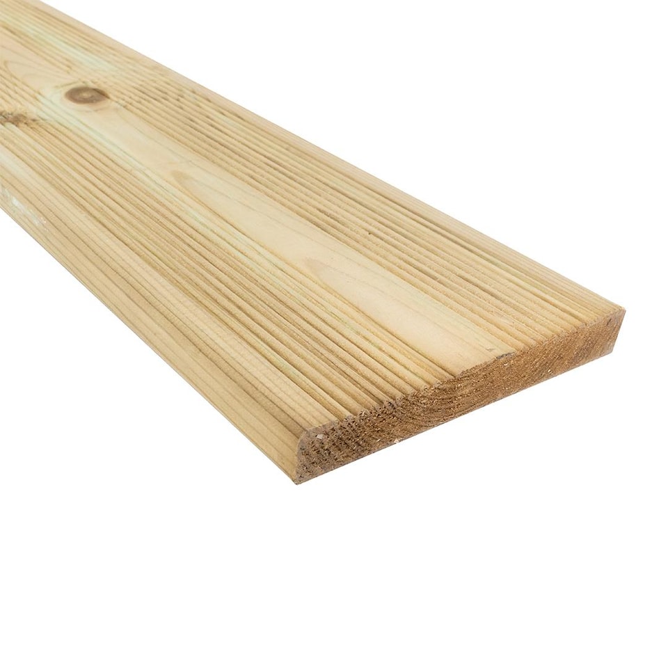 image 1 of Snowdon Timber Treated Reject Extra-Wide Decking Board (T) 27mm (W) 145mm (L) 2.4m - Pack of 8