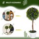 image 4 of HOMCOM Set of 2 Decorative Artificial Plants Ball Trees with Lavender Flowers in Pot Fake Plants for Home Indoor Outdoor Decor, 60cm, Green