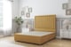 image 1 of Sloomy Somerset Mustard Plush Divan Bed Base 2 Drawers Same Side With 26 Inch Strutted Headboard | Gold | Mustard | Double | 1