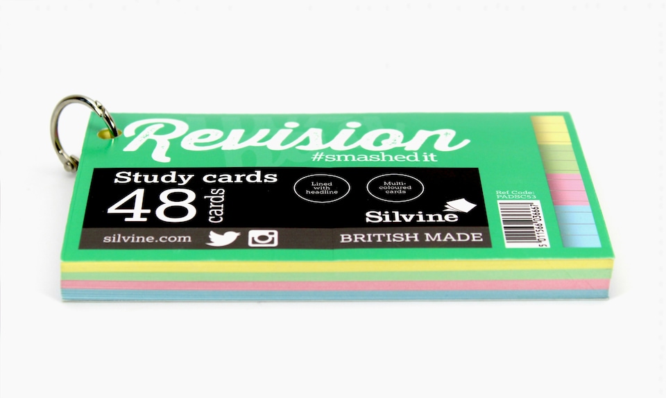 image 1 of 48 Assorted Colour 5x3" Revision Cards on Binding Ring