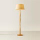image 4 of ValueLights Victoria Light Wood Traditional Stem Floor Lamp with Beige Fabric Tapered Shade