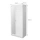 image 2 of Modern 2-Door Wardrobe with Mirror High Gloss Finish In White White