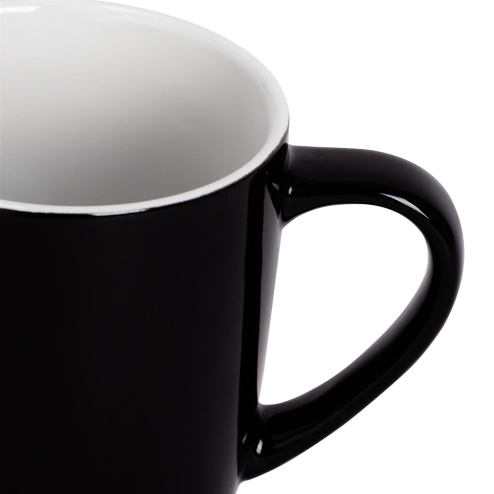 image 1 of Argon Tableware Coloured Coffee Mugs - 350ml - Black - Pack of 6 | Black | Black | 6