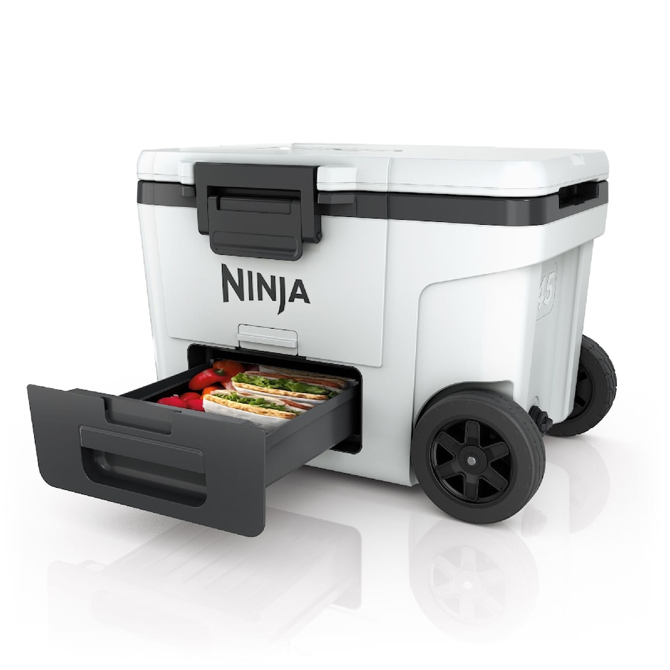 image 1 of Ninja FrostVault 45QT/42L Wheeled Cooler with Dry Zone, Cloud White FB245UKWH