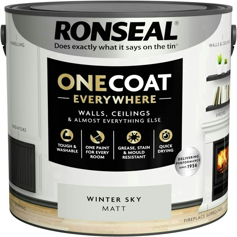 image 1 of Ronseal One Coat Everywhere Matt Paint 2.5L Winter Sky