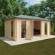 image 4 of 20ft x 10ft (5950mm x 2982mm) Horsforth "The Brooklyn" 44mm Log Cabin With 4 Opening Windows