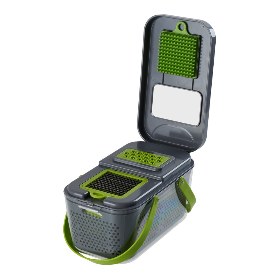 image 1 of Living and Home 22-in-1 Multi-Functional Kitchen Vegetable Chopper & Food Prep Set | Grey