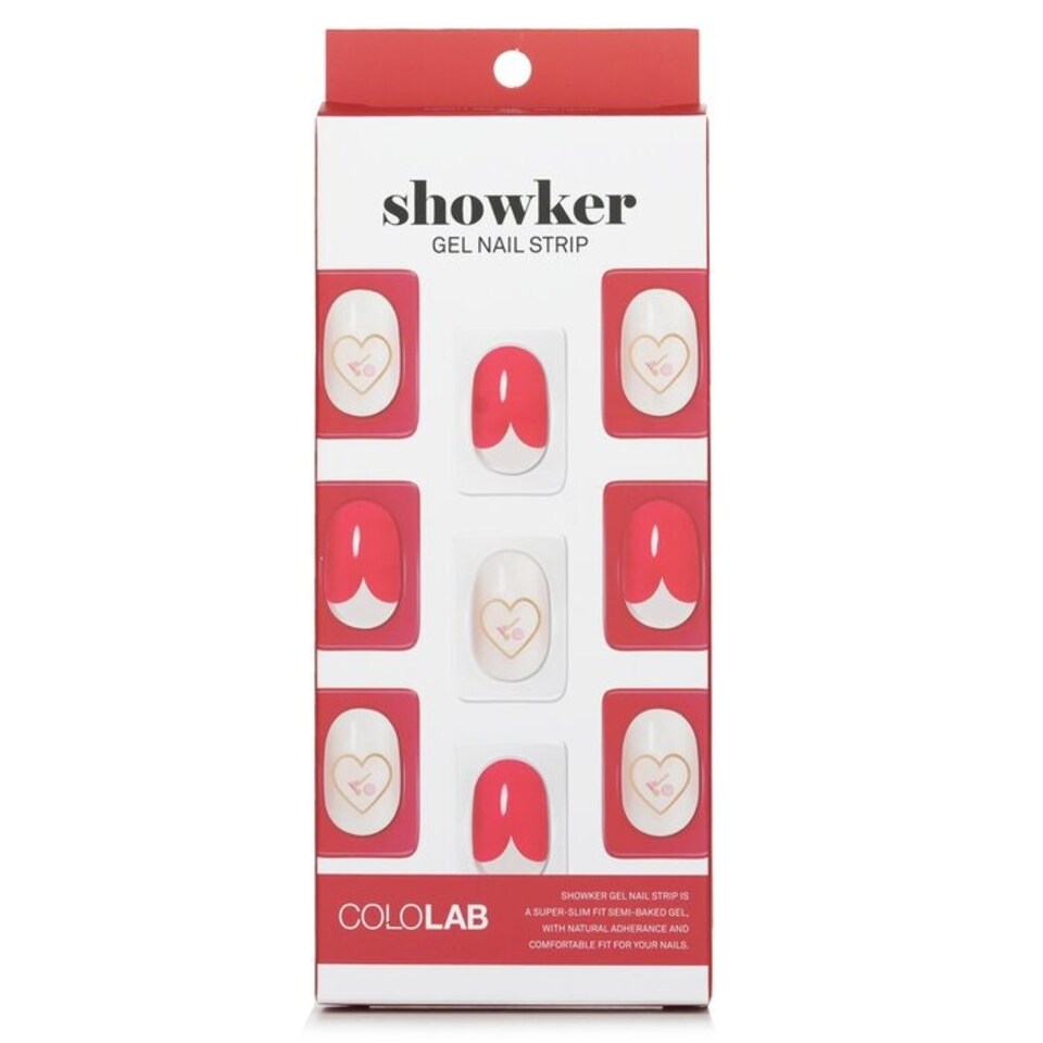 image 1 of Showker Gel Nail Strip # Csa511 Red Heart - 1pcs