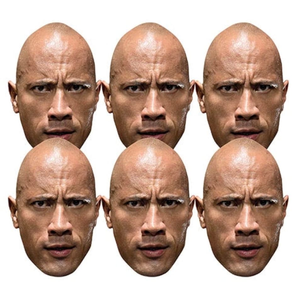 WWE The Rock Cardboard Face Masks - Pack of 6