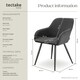 image 6 of Dining Chair Marilyn - corduroy look, upholstered, armchair, continuous backrest - per piece Grey | Anthracite/Black