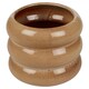 image 1 of Glossy Ceramic Tube Design Cactus Herb Flower Pot Planter Holder Home Display | Brown | Beige Gloss