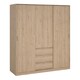 image 1 of Naia Wardrobe with 2 Sliding Doors 1 Door 3 Drawers in Jackson Hickory Oak