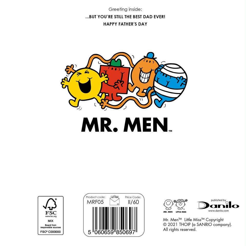 image 1 of Mr Men & Little Miss 'Mr Grumpy' Father's Day Card